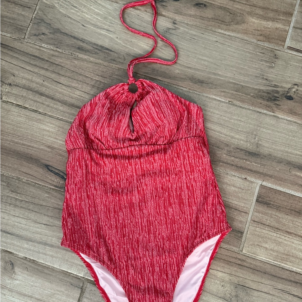 Cupshe Red Sparkle Atlantis Coral Halter Neck Swimsuit